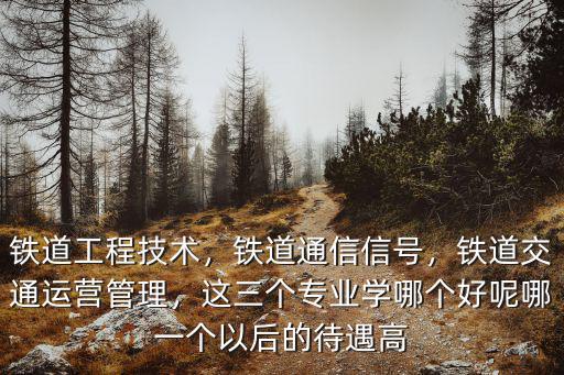 鐵道工程技術，鐵道通信信號，鐵道交通運營管理，這三個專業學哪個好呢哪一個以后的待遇高