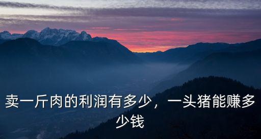 韶關(guān)賣殺一頭豬賺多少錢6,一頭豬能賺多少錢