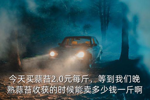 今天買(mǎi)蒜苔2.0元每斤，等到我們晚熟蒜苔收獲的時(shí)候能賣(mài)多少錢(qián)一斤啊