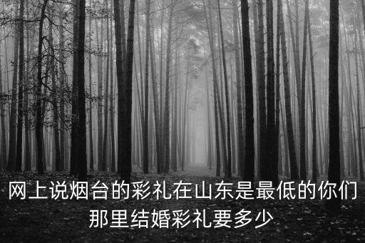 網上說煙臺的彩禮在山東是最低的你們那里結婚彩禮要多少