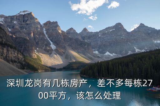 深圳龍崗有幾棟房產，差不多每棟2700平方，該怎么處理