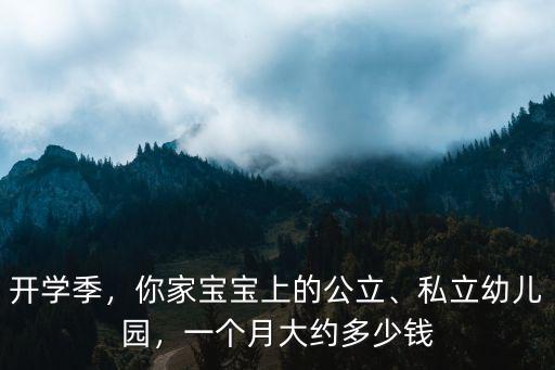 開學季，你家寶寶上的公立、私立幼兒園，一個月大約多少錢