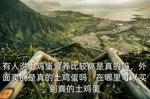有人說土雞蛋營養比較高是真的嗎，外面賣的是真的土雞蛋嗎，在哪里可以買到真的土雞蛋