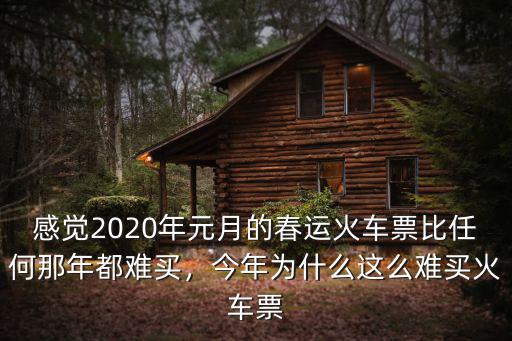 感覺2020年元月的春運火車票比任何那年都難買，今年為什么這么難買火車票