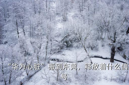 “華為心臟”搬到東莞，釋放著什么信號