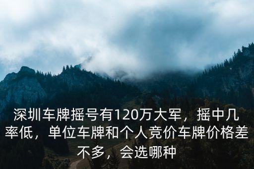 深圳車牌搖號有120萬大軍，搖中幾率低，單位車牌和個(gè)人競價(jià)車牌價(jià)格差不多，會(huì)選哪種