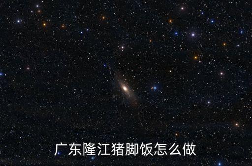 廣東隆江豬腳飯怎么做