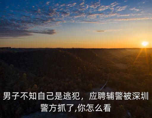 男子不知自己是逃犯，應(yīng)聘輔警被深圳警方抓了,你怎么看