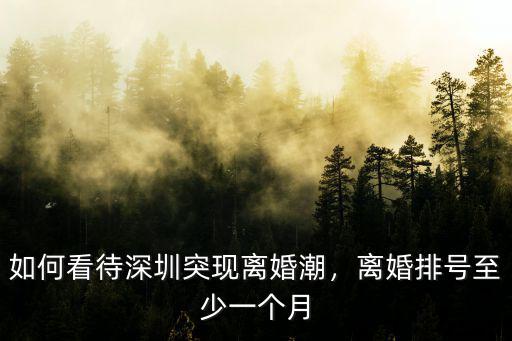 如何看待深圳突現(xiàn)離婚潮，離婚排號(hào)至少一個(gè)月