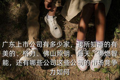 廣東上市公司有多少家，我所知道的有美的、格力、佛山照明、海天、佛燃智能，還有哪些公司這些公司的市場競爭力如何