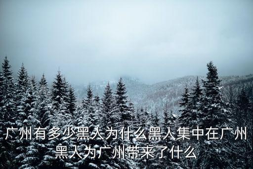 廣州哪里最多黑人住,為什么黑人集中在廣州