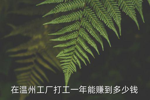 在溫州工廠打工一年能賺到多少錢