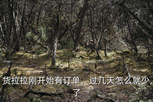 貨拉拉剛開始有訂單，過幾天怎么就少了