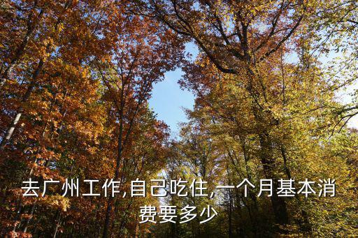 去廣州工作,自己吃住,一個月基本消費要多少