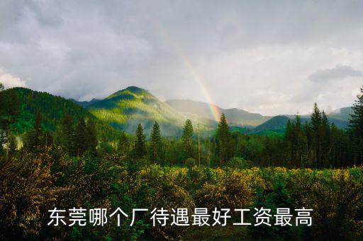 東莞哪個廠待遇最好工資最高
