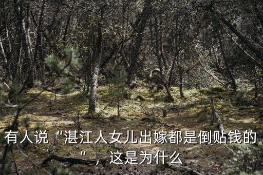 有人說“湛江人女兒出嫁都是倒貼錢的”，這是為什么