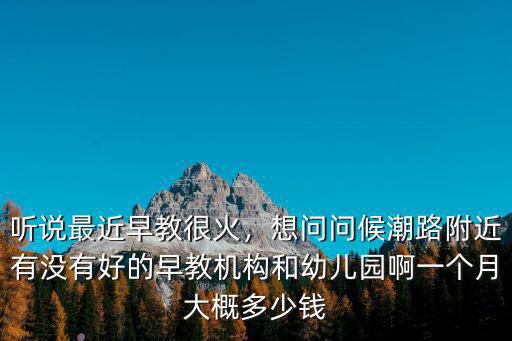 溫州幼兒園早教班多少錢一個月,聽說最近早教很火