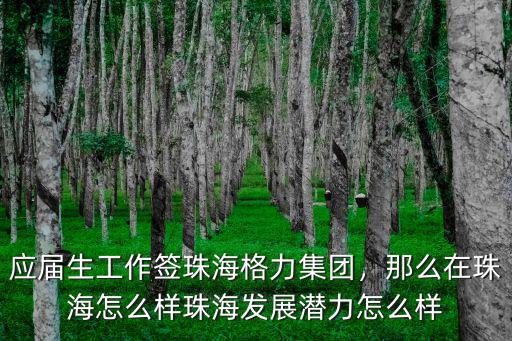應屆生工作簽珠海格力集團，那么在珠海怎么樣珠海發展潛力怎么樣