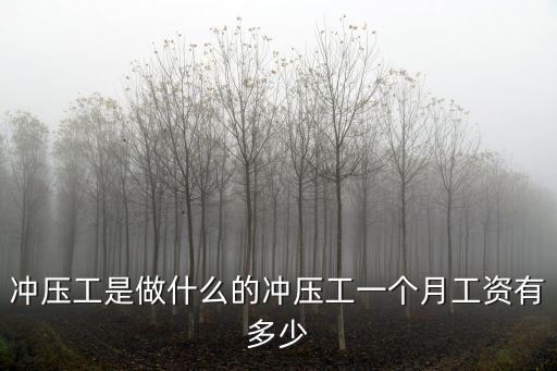 沖壓工是做什么的沖壓工一個月工資有多少