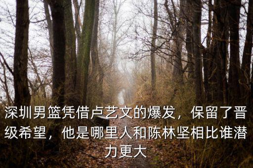 深圳男籃憑借盧藝文的爆發，保留了晉級希望，他是哪里人和陳林堅相比誰潛力更大