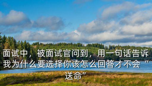 面試被問到你為什么來廣州怎么回答,被面試官問到