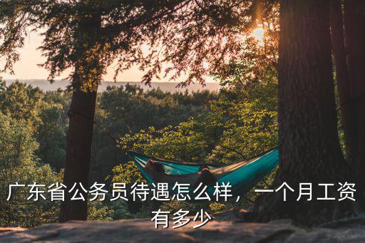 廣東省公務員待遇怎么樣，一個月工資有多少