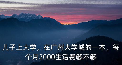 兒子上大學，在廣州大學城的一本，每個月2000生活費夠不夠