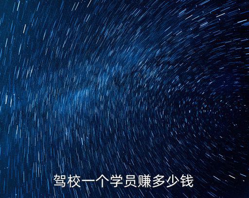 駕校一個學員賺多少錢