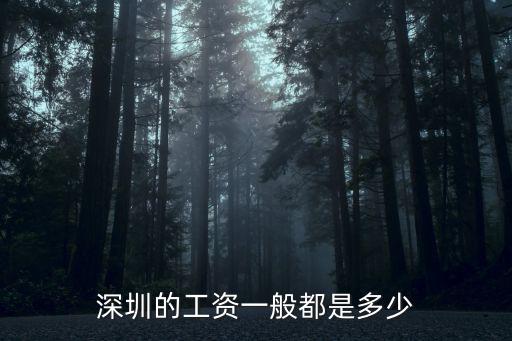 深圳的工資一般都是多少