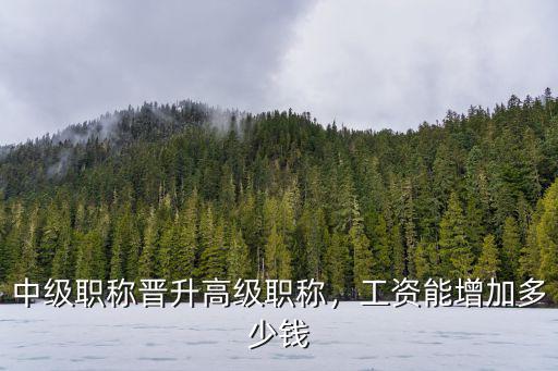 中級職稱晉升高級職稱，工資能增加多少錢