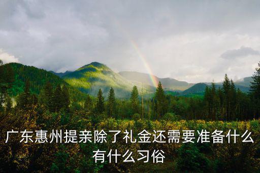 廣東惠州提親除了禮金還需要準(zhǔn)備什么有什么習(xí)俗