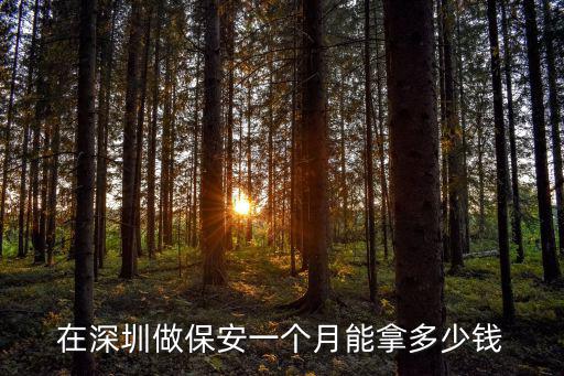 在深圳做保安一個月能拿多少錢