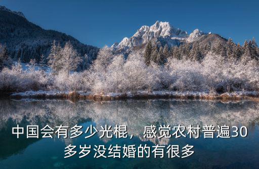 中國會有多少光棍，感覺農村普遍30多歲沒結婚的有很多