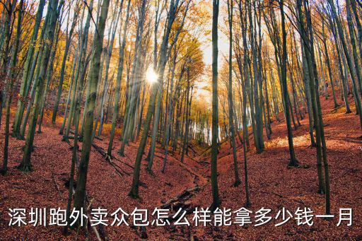深圳跑外賣眾包怎么樣能拿多少錢一月