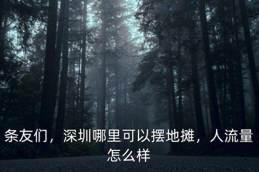 條友們，深圳哪里可以擺地攤，人流量怎么樣