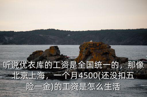 聽說優衣庫的工資是全國統一的，那像北京上海，一個月4500(還沒扣五險一金)的工資是怎么生活