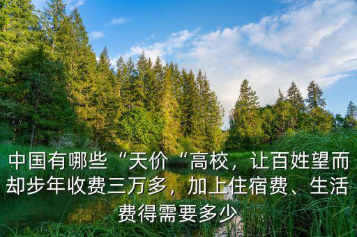 中國有哪些“天價“高校，讓百姓望而卻步年收費三萬多，加上住宿費、生活費得需要多少