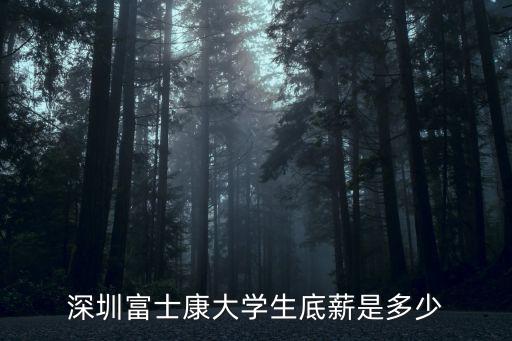 深圳富士康大學生底薪是多少
