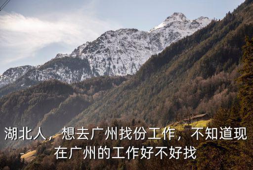 湖北人，想去廣州找份工作，不知道現在廣州的工作好不好找