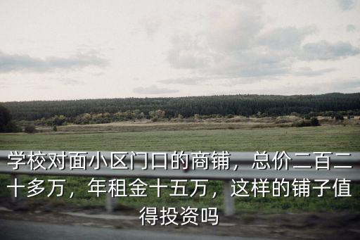 嘉興小區門口的門面租金多少,學校對面小區門口的商鋪