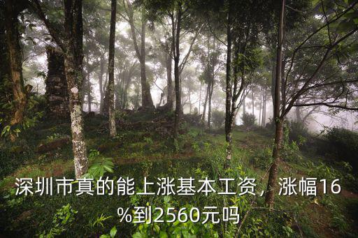 深圳市真的能上漲基本工資，漲幅16%到2560元嗎