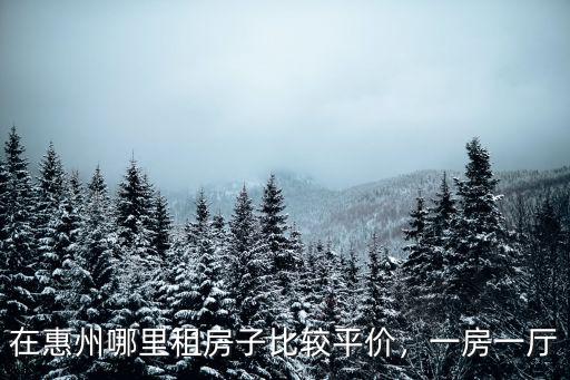 在惠州哪里租房子比較平價，一房一廳