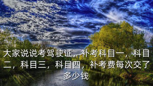 大家說說考駕駛證，補考科目一，科目二，科目三，科目四，補考費每次交了多少錢
