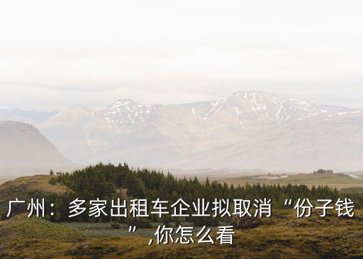 廣州：多家出租車企業擬取消“份子錢”,你怎么看