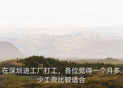 深圳工廠招工多少錢,在深圳進(jìn)工廠打工