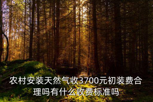 農(nóng)村安裝天然氣收3700元初裝費合理嗎有什么收費標(biāo)準(zhǔn)嗎