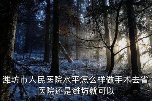 濰坊市人民醫院一年收入多少錢,一年收入多少能達到中層水平