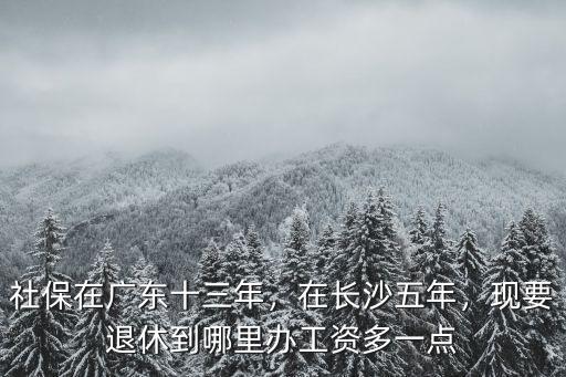社保在廣東十三年，在長沙五年，現要退休到哪里辦工資多一點
