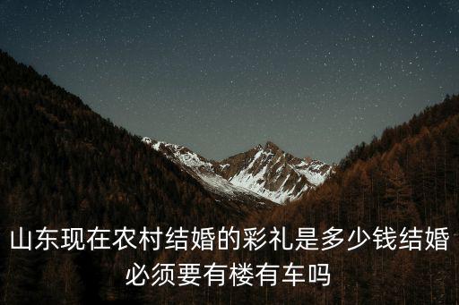 山東現(xiàn)在農(nóng)村結(jié)婚的彩禮是多少錢結(jié)婚必須要有樓有車嗎