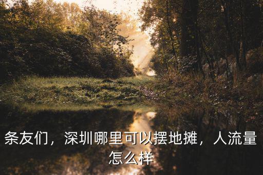 條友們，深圳哪里可以擺地?cái)偅肆髁吭趺礃? class=